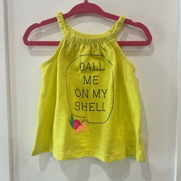 🥳3/$12🥳 Yellow Tank Top Fun Summer Design. Baby Girls size 9-12 months. - Picture 1 of 9